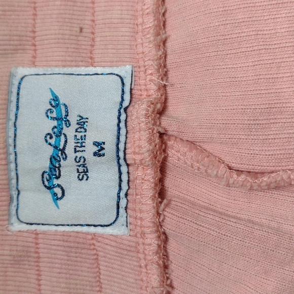 NEW Sea La La Sea Life Pink Cotton Terry Knit Beach Shorts size Medium - Picture 7 of 8